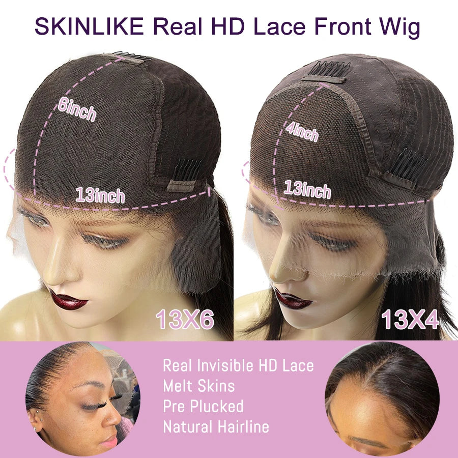 SKINLIKE Real HD Lace Front Wig Straight Virgin Hair