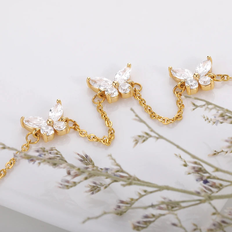 Sweet Butterfly Pendant Charm Bracelet