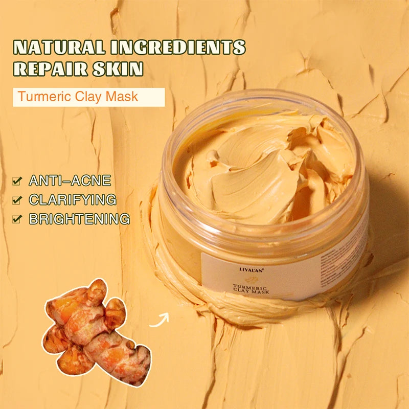 LIYALAN Anti Acne Vitamin C Turmeric Face Clay Mask