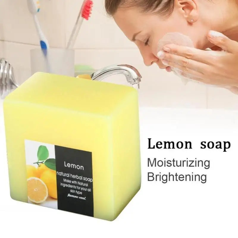 Natural Lemon Soap Kojic Acid Handmade Face Cleanser