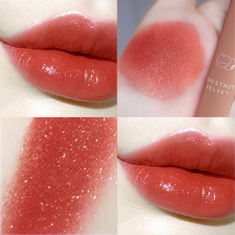 Chestnut Lip Glaze Cream Texture Autumn And Winter New Style