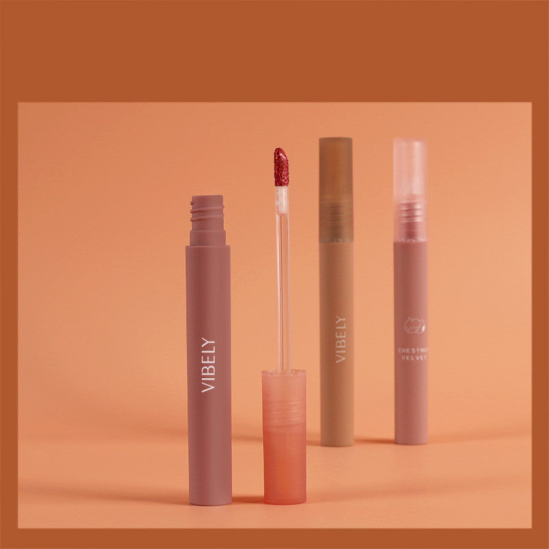 Chestnut Lip Glaze Cream Texture Autumn And Winter New Style