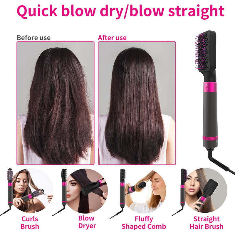 5-IN-1 Hair Dryer Brush Dryer And Straightening Brush Electric Hair Styling Tool Automatic Hair Curler