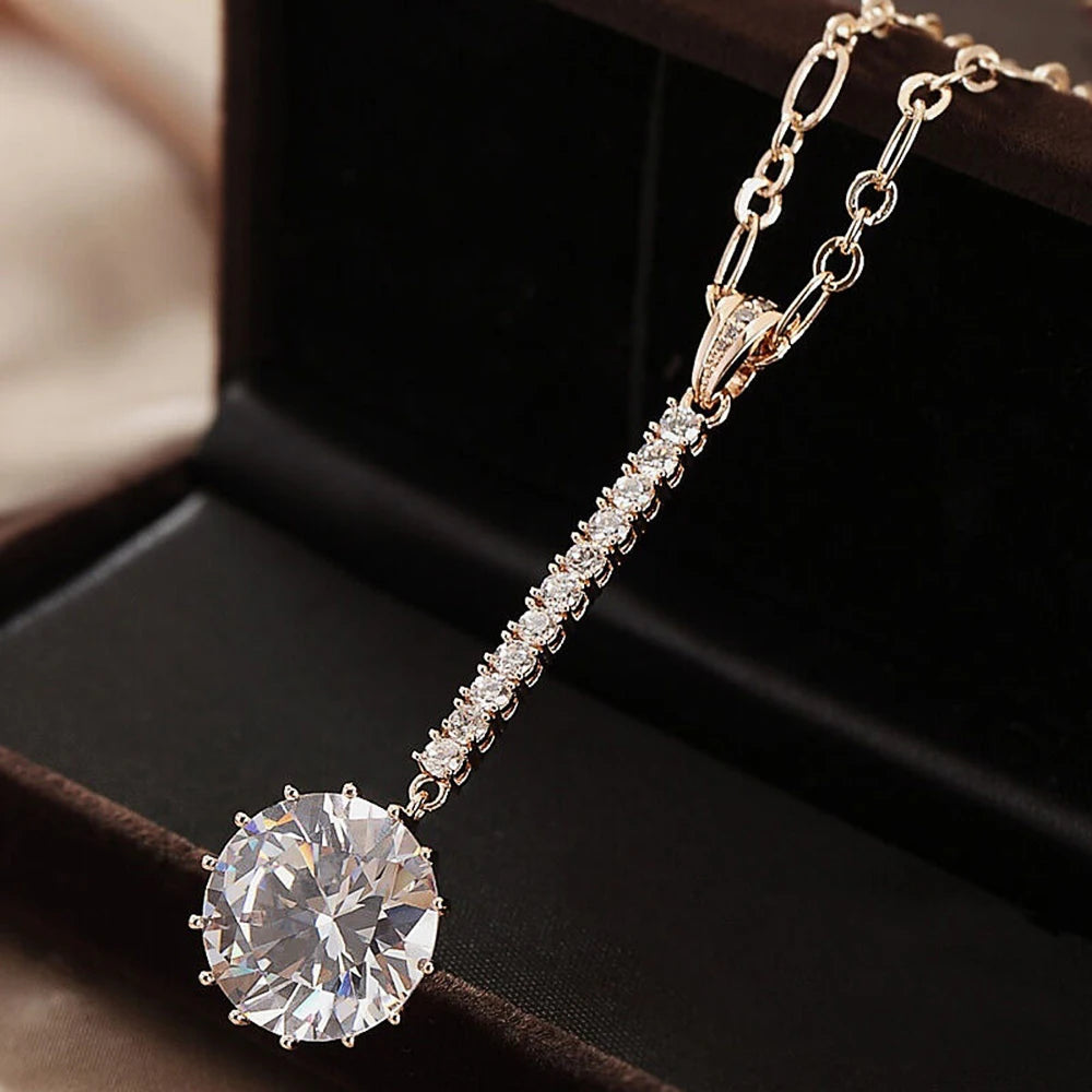 Cubic Zircon Fashion Pendant Necklace