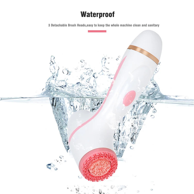 Electric Facial Cleansing Brush Sonic Silicone Ultrasonic Cleaning Face Brush