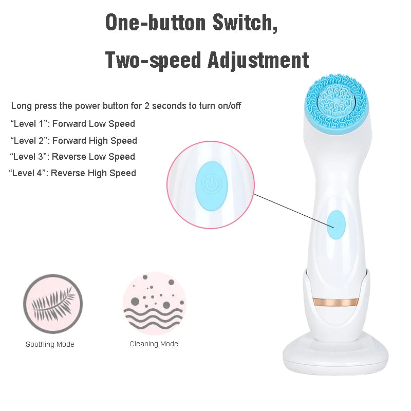 Electric Facial Cleansing Brush Sonic Silicone Ultrasonic Cleaning Face Brush