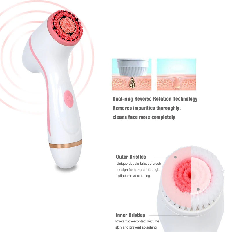 Electric Facial Cleansing Brush Sonic Silicone Ultrasonic Cleaning Face Brush