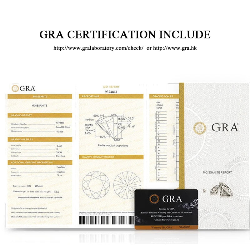 Real 0.4-4 Carat Moissanite Stud Earrings for Women Men Solid 925 Sterling Silver Solitaire Round Diamond Earrings Fine Jewelry