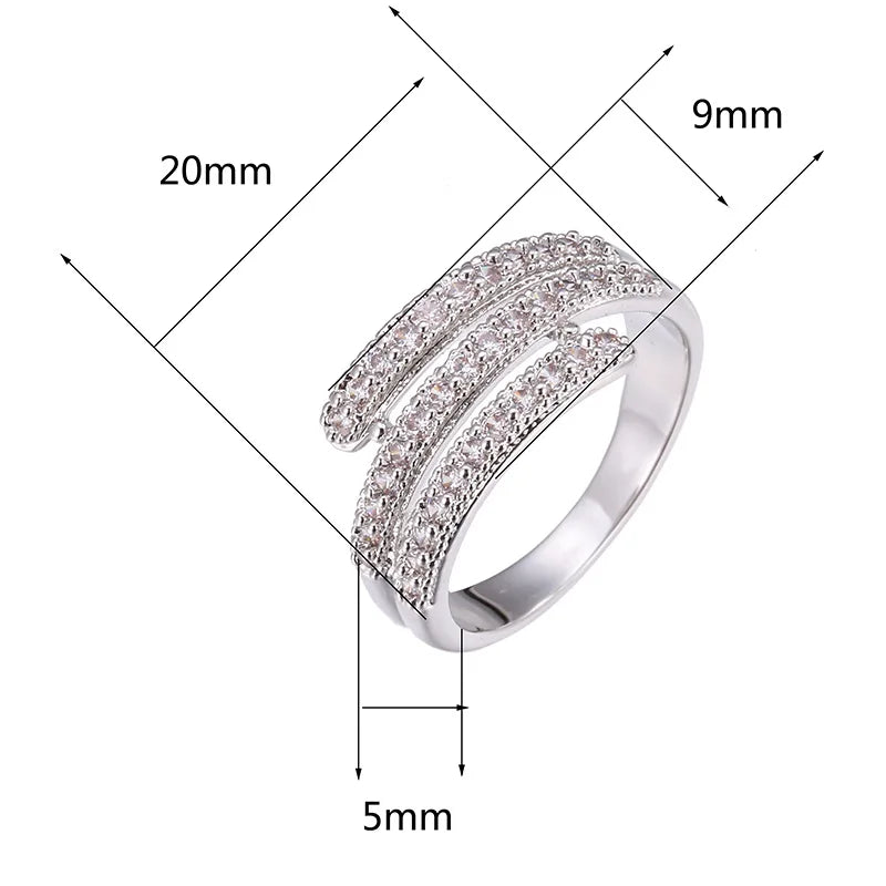 White Cubic Zirconia Silver-lated Ring