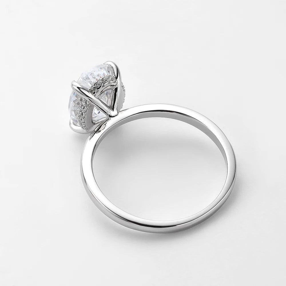 OEVAS 100% 925 Sterling Silver 8*12mm Oval High Carbon Diamond Rings For Women Sparkling Wedding Party Fine Jewelry Wholesale