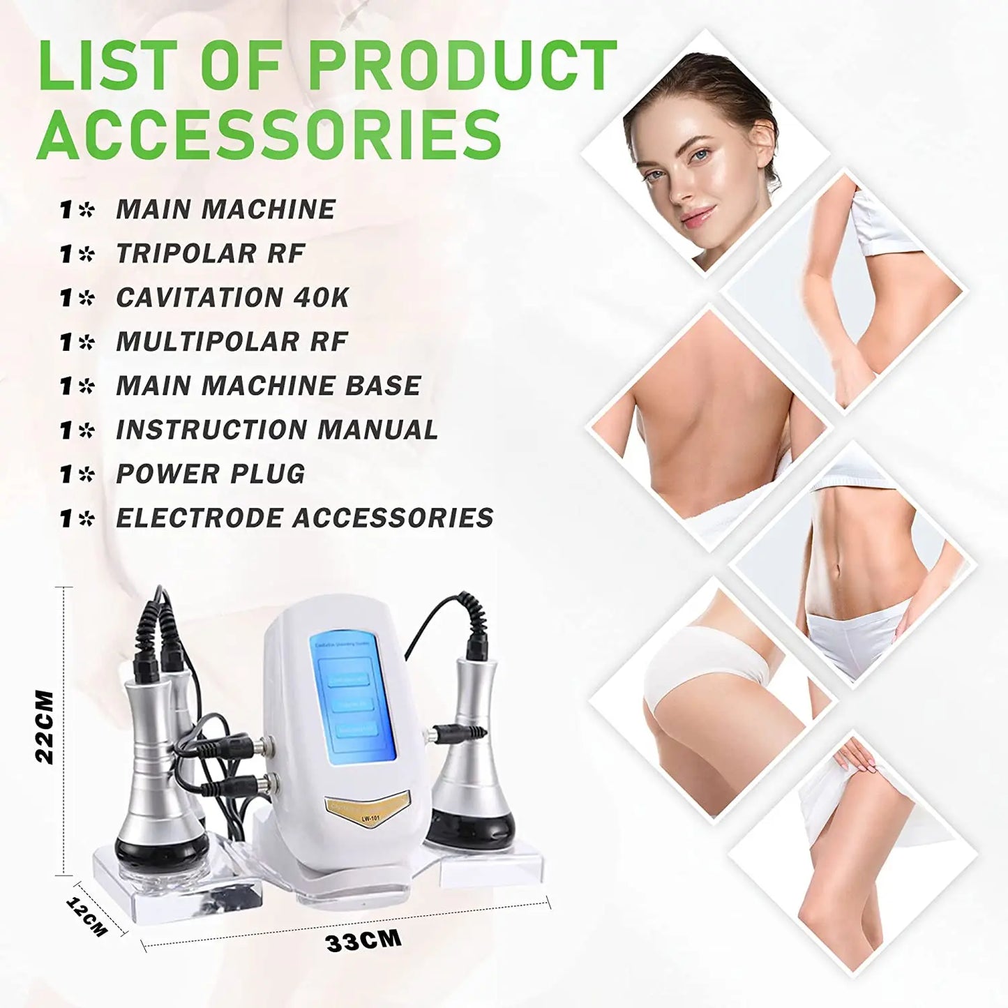 Ultrasonic Body Slimming Multi-Polar Radio Frequency Anti-Wrinkle Rejuvenation Skin Lift Tighten Machine
