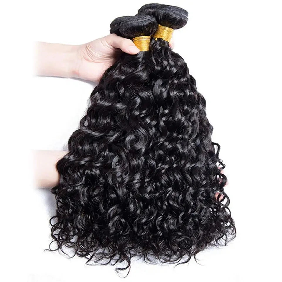 Peruvian 10A  Water Wave Bundles Unprocessed Curly Hair Extensions