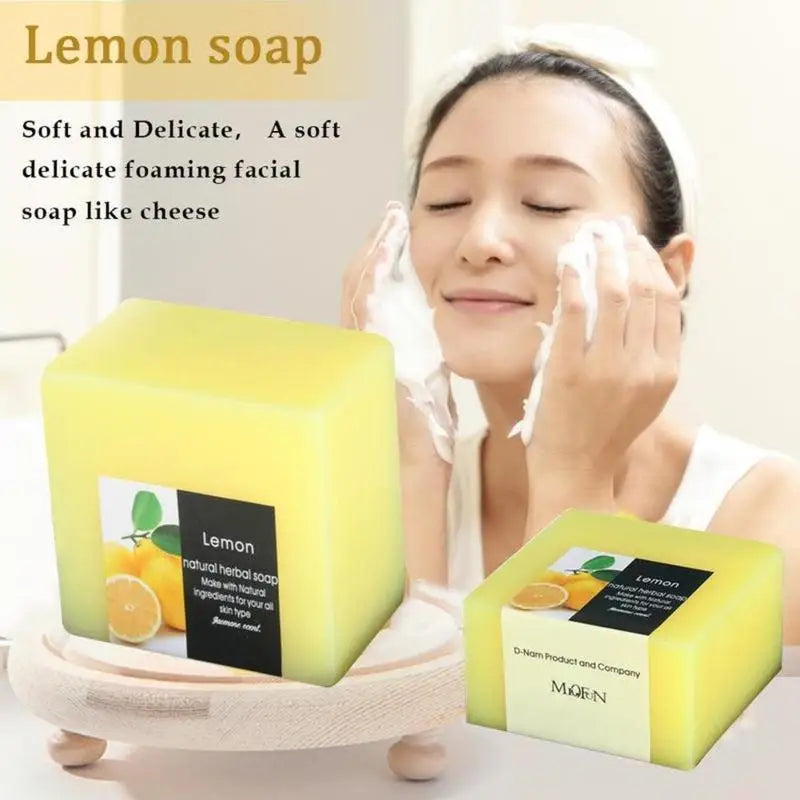 Natural Lemon Soap Kojic Acid Handmade Face Cleanser