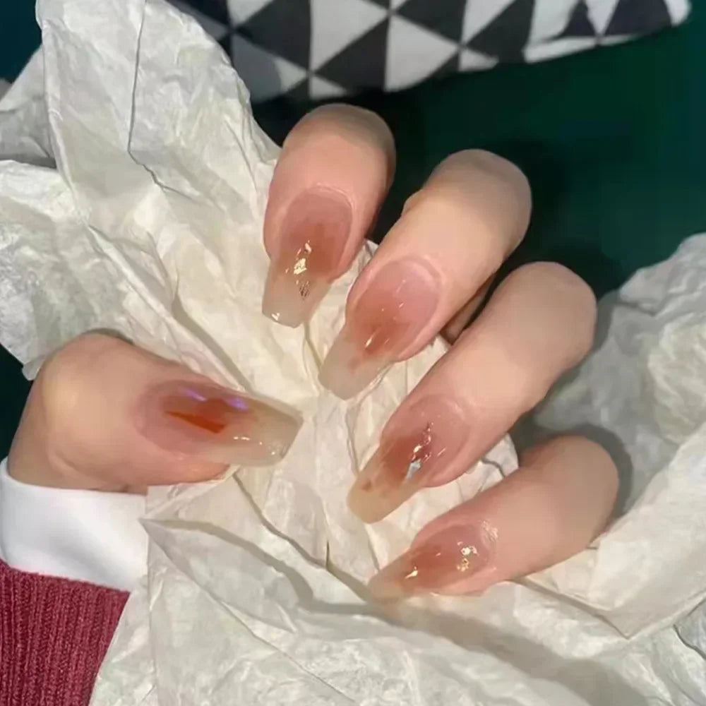 24 Pcs Press on Reusable Nail Acrylic Set