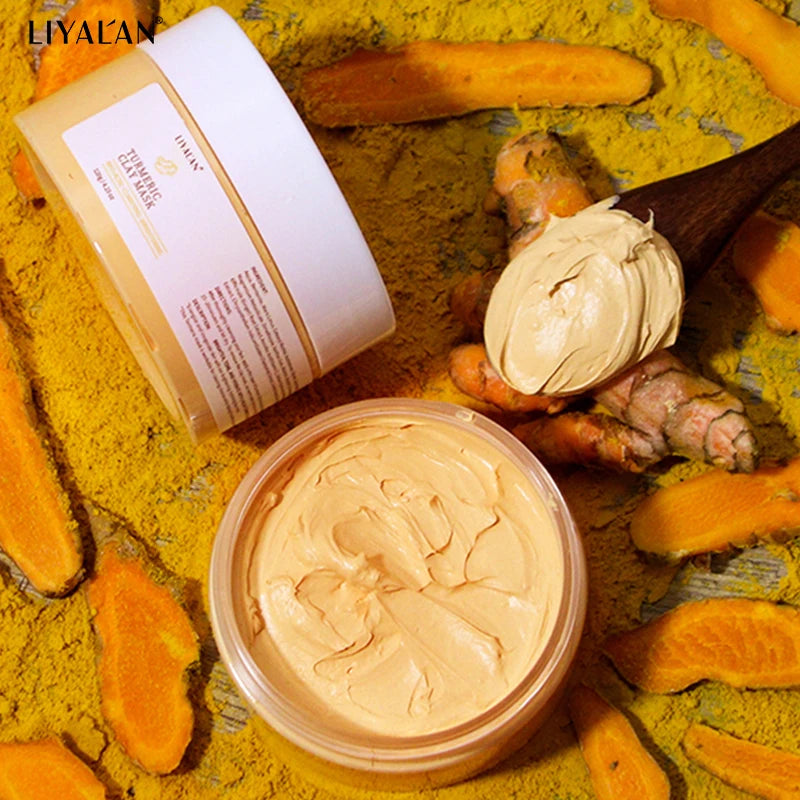 LIYALAN  Anti Acne Vitamin C Turmeric Face Clay Mask