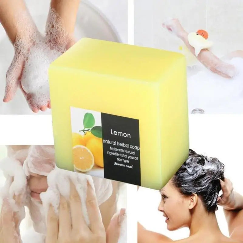Natural Lemon Soap Kojic Acid Handmade Face Cleanser