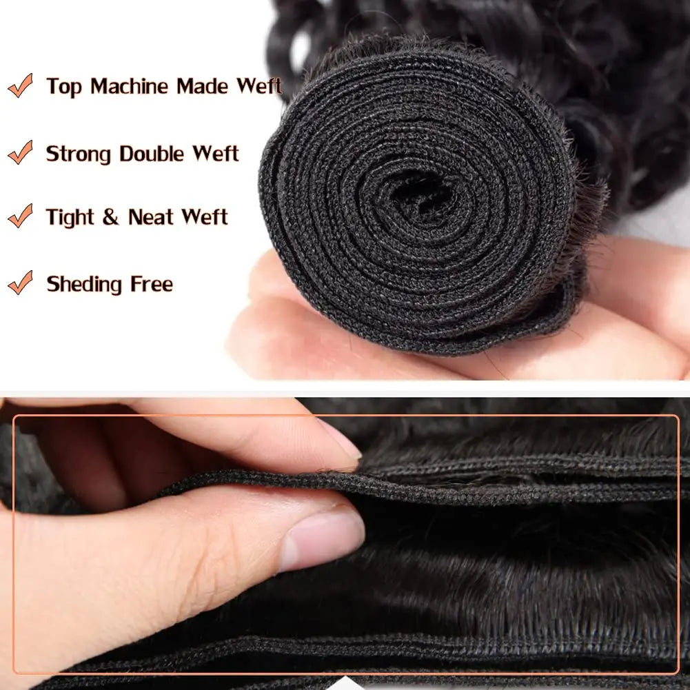 Peruvian 10A  Water Wave Bundles Unprocessed Curly Hair Extensions