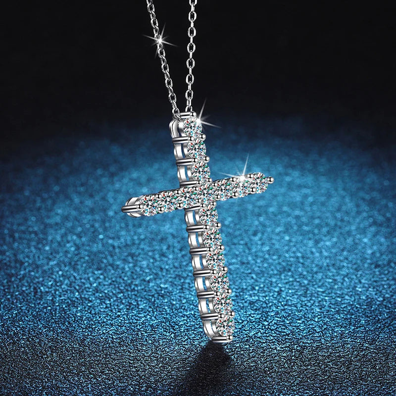 Moissanite Diamond Cross Necklace Pendant