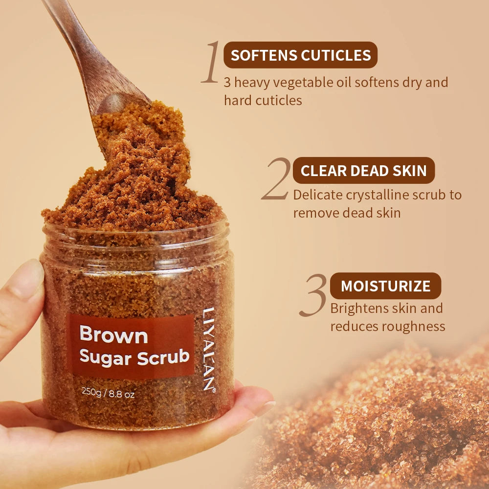 LIYALAN Brown Sugar Exfoliating Deep Cleaning Organic Body Scrub
