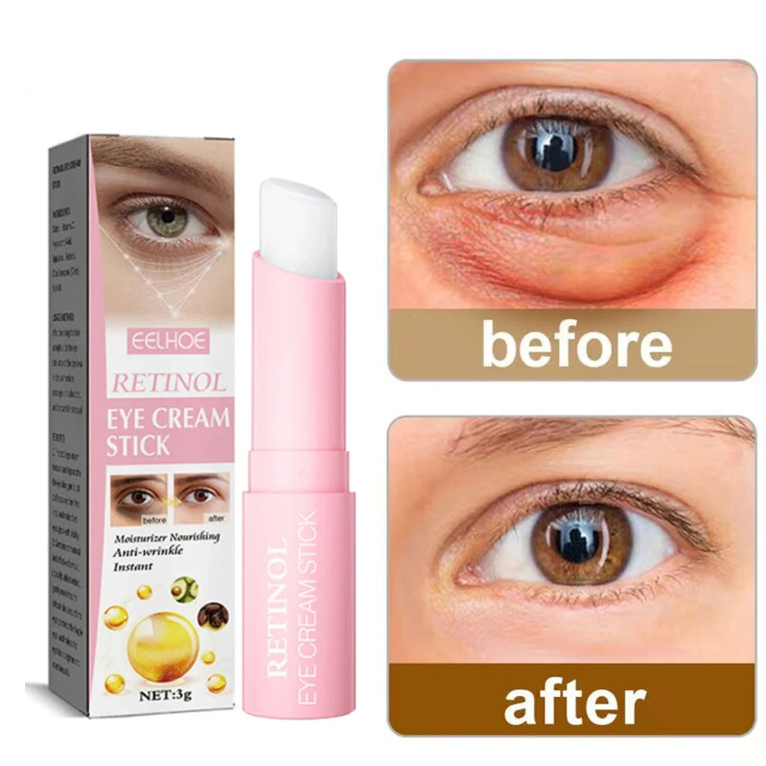 Retinol Eye Cream Instant Removing Dark Circle Moisturizing Beauty Stick