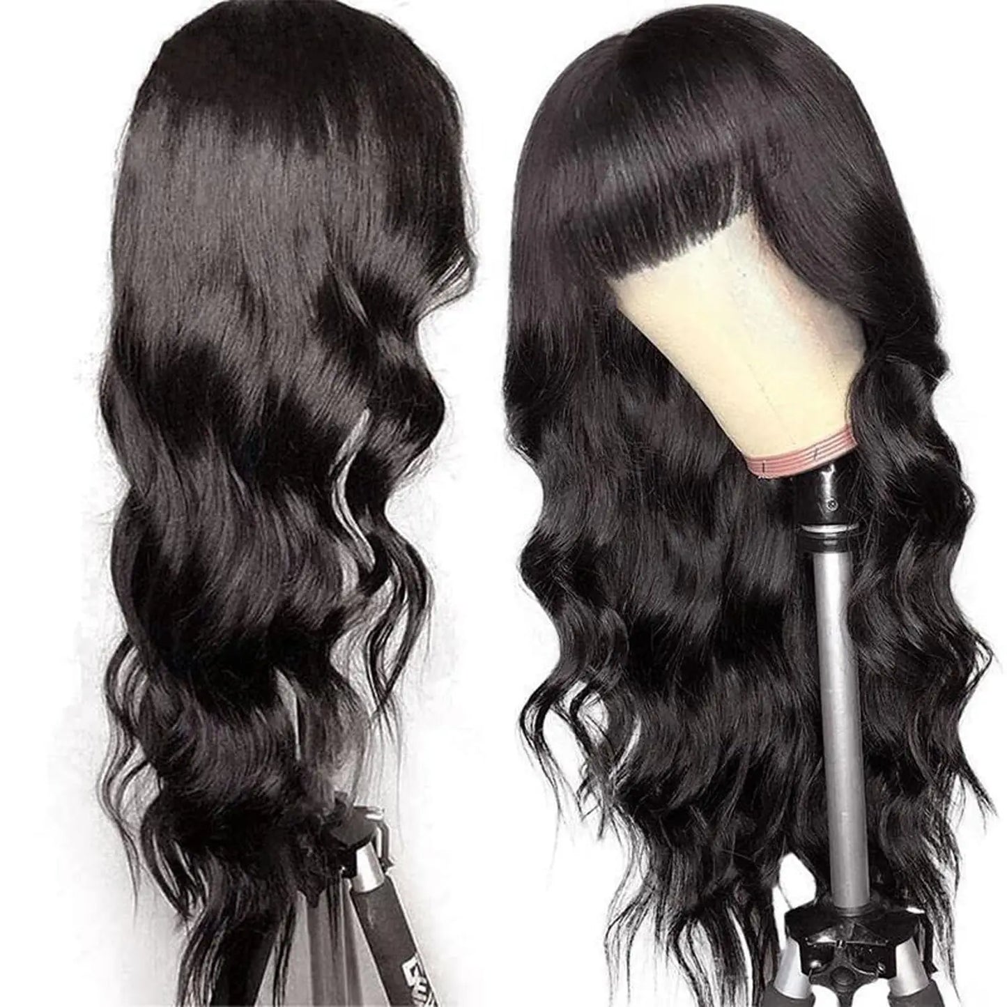Brazilian Body Wave Human Hair Wig With Bangs