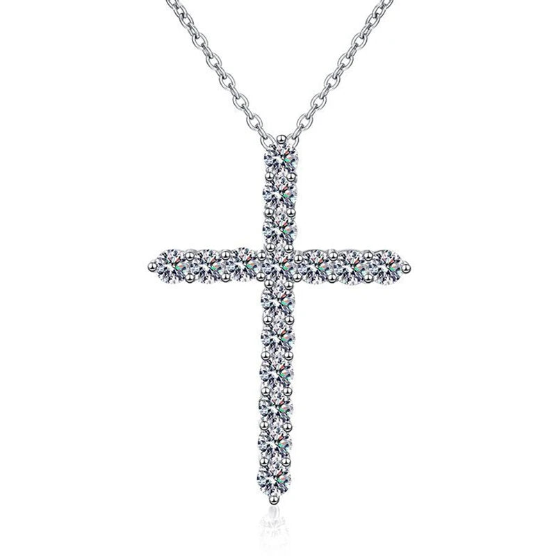 Moissanite Diamond Cross Necklace Pendant