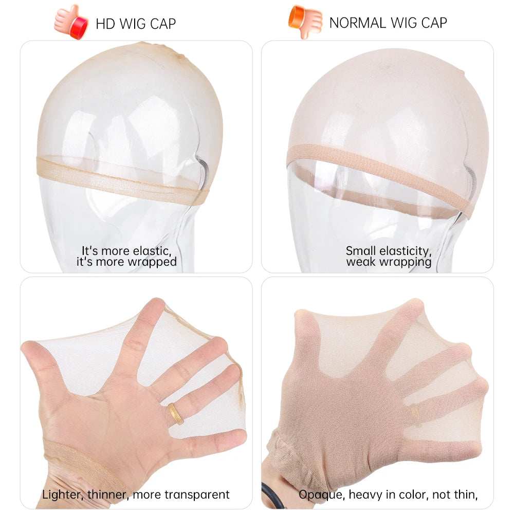 New  2/pcs HD Invisible Wig Stocking Cap