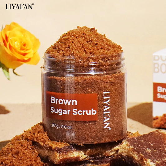LIYALAN Brown Sugar Exfoliating Deep Cleaning Organic Body Scrub