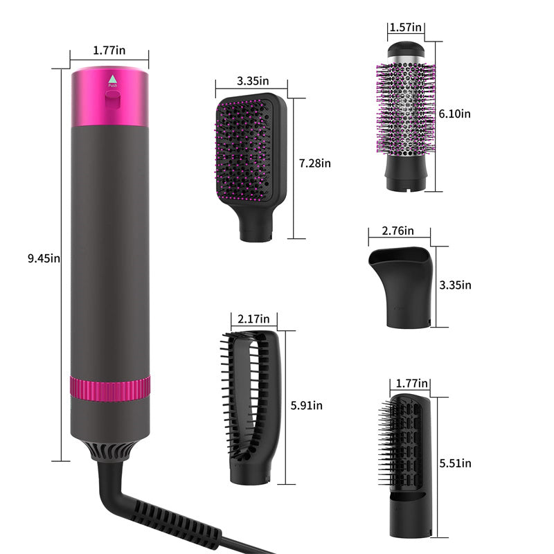5-IN-1 Hair Dryer Brush Dryer And Straightening Brush Electric Hair Styling Tool Automatic Hair Curler