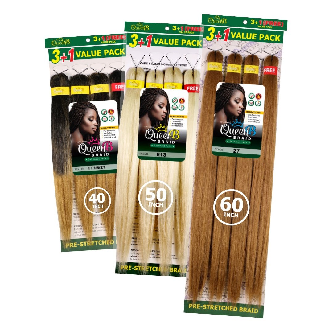 Queen B Pre-Stretched Value Braiding Pack
