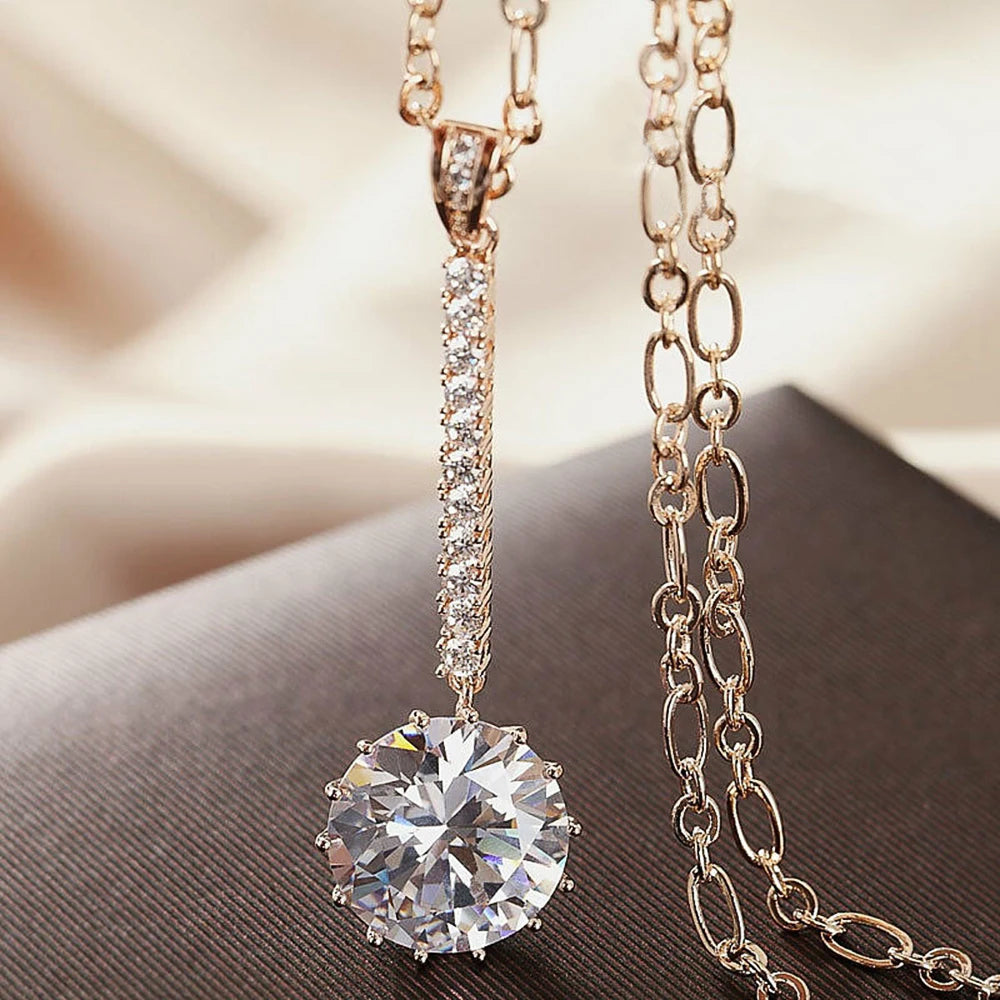Cubic Zircon Fashion Pendant Necklace
