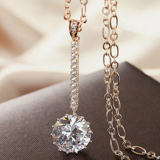 Cubic Zircon Fashion Pendant Necklace