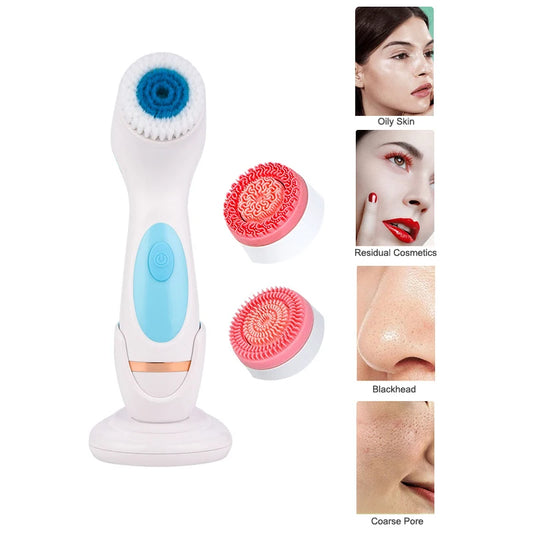 Electric Facial Cleansing Brush Sonic Silicone Ultrasonic Cleaning Face Brush