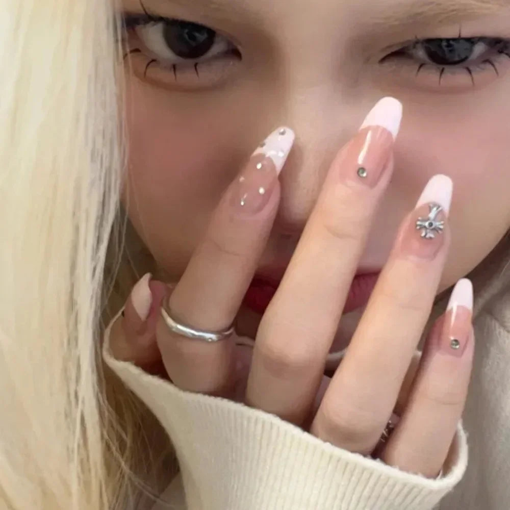 24 Pcs Press on Reusable Nail Acrylic Set