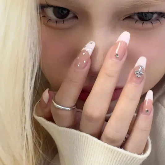 24 Pcs Press on Reusable Nail Acrylic Set