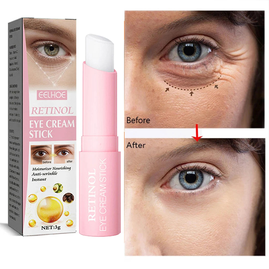 Retinol Eye Cream Instant Removing Dark Circle Moisturizing Beauty Stick